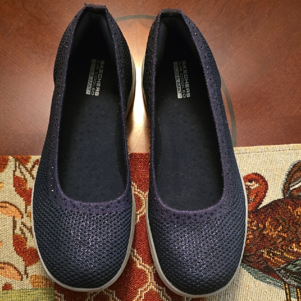 Skechers Women's Sparkle Navy Flats